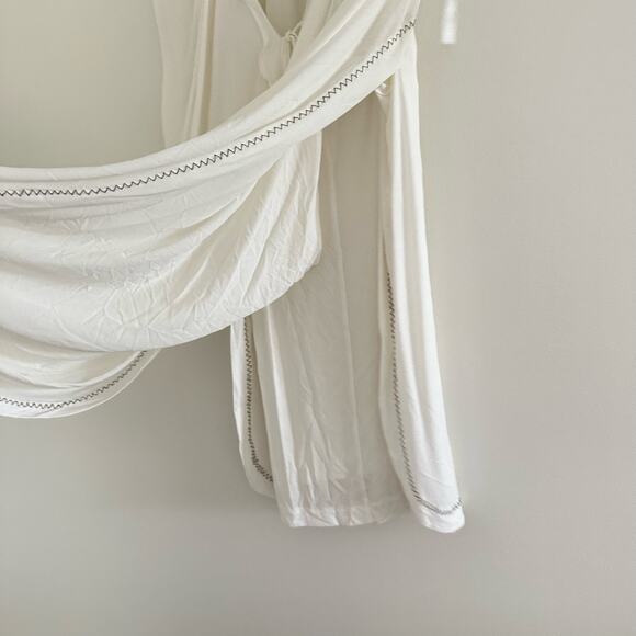 Donna Karan Ultra Matte Jersey Open Side Blouse White S - Picture 7 of 9